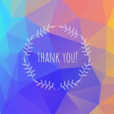 Hand drawn thank you vintage floral elements badge