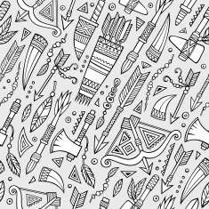 Tribal native ethnic seamless pattern N2