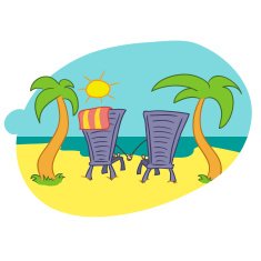 romantic couple sunning by the sea Doodle