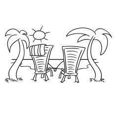 romantic couple sunning by the sea Doodle N3