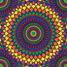 hand-drawing seamless ornamental floral abstract rainbow background with many details