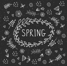 Hand Drawn vintage floral elements N33