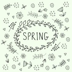 Hand Drawn vintage floral elements N34