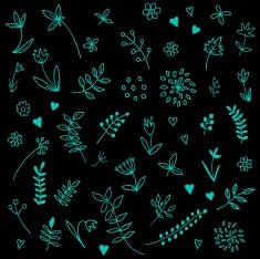 Hand Drawn vintage floral elements N35
