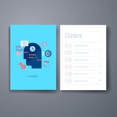 Modern time tracking and project menagement flat icon cards design
