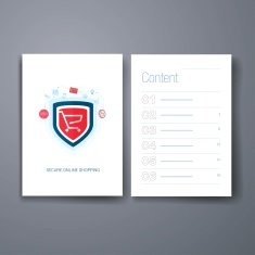 Modern web and online shopping security flat icon cards design