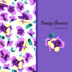 pansy seamless pattern