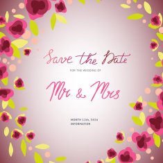 Invitation with floral frame