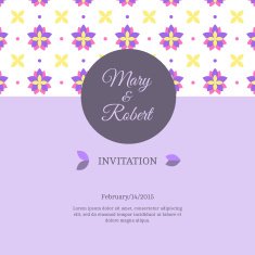 Invitation card with floral seamless pattern