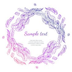Vector feather hand-drawn illustration N3
