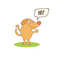 cartoon dog with thought bubble