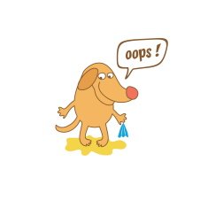 cartoon dog with thought bubble N2