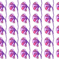 Seamless Floral Pattern with hand-drawn flowers on white vector background
