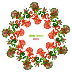 Decorative hand drawn vector floral frame Ethnic Design