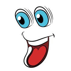 Funny cartoon face for design Vector illustration N2