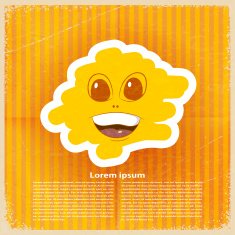 Smile in the cloud on retro orange paper Vector illustration