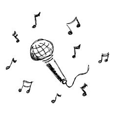 Set of cartoon style microphone N3