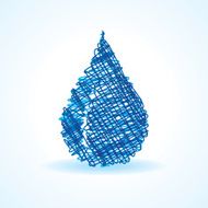 Sketched blue waterdrop design stock vector