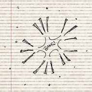 Set of cartoon style fireworks N9