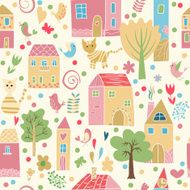 Seamless pattern with houses N5