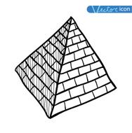 doodle pyramid brick vector illustration N2