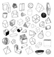 Geometric figure collection hand drawn illustration