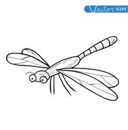 dragonfly cartoon insect icon vector illustration