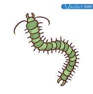 cartoon worm bug icon vector illustration