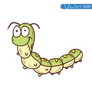 cartoon worm bug icon vector illustration N2