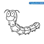 cartoon worm bug icon vector illustration N3