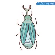 beetle cartoon bug insect icon vector illustration N19