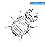 beetle cartoon bug insect icon vector illustration N21