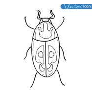 beetle cartoon bug insect icon vector illustration N23