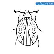 beetle cartoon bug insect icon vector illustration N25