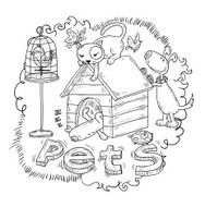 Pet icons doodle vector illustration N5