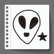alien doodle drawing N3