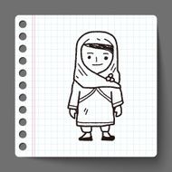 arab woman doodle N2