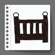 baby bed doodle drawing N3