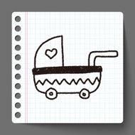 baby stroller doodle drawing N3