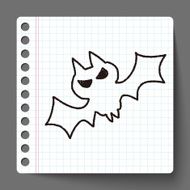bat doodle drawing N3