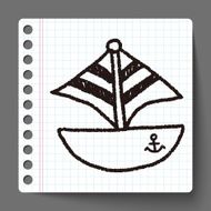 boat doodle drawing N3