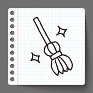 broom doodle drawing N3