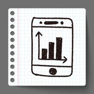 bussiness chart in cell phone doodle drawing N5