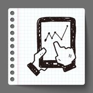 bussiness chart in cell phone doodle drawing N6