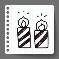 candle doodle drawing N3
