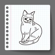 cat doodle drawing N32