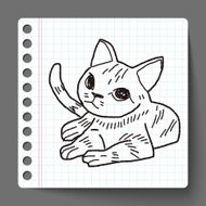cat doodle drawing N33