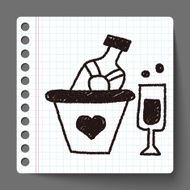Champagne doodle drawing N3