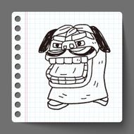 Chinese New Year The dragon and lion dancing head doodle N9
