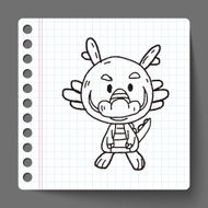 Chinese Zodiac dragon doodle drawing N2